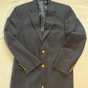 Classic Navy Blazer with Gold Accents